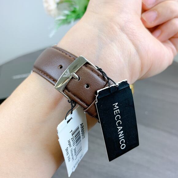 Emporio Armani AR60017 Automatic Brown Leather Watch - Picture 3 of 7